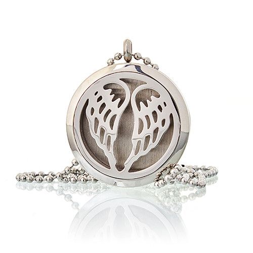 Aromatherapy Diffuser Necklace - Angel Wings 30mm | Velora