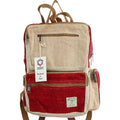 Large Boxy Hemp Backpack – Wine & Cream | Velora