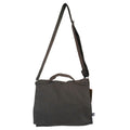 Cotton Canvas Laptop Messenger Bag - Charcoal | Velora