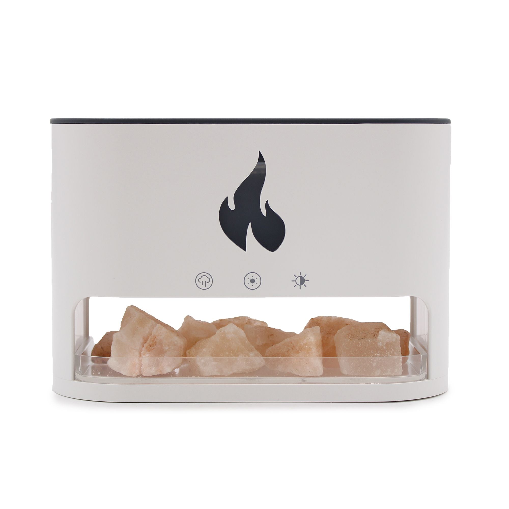 White Blaze Aroma Diffuser | Himalayan Salt Chamber | Flame Effect | Velora