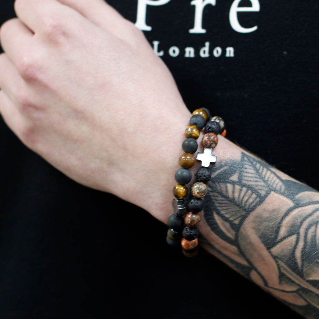Gemstone Friendship Bracelets - Protection | Dalmatian Jasper & Yellow Agate | Velora