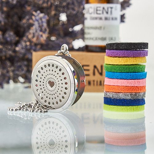Aromatherapy Diffuser Necklace - Diamond Heart 30mm | Velora