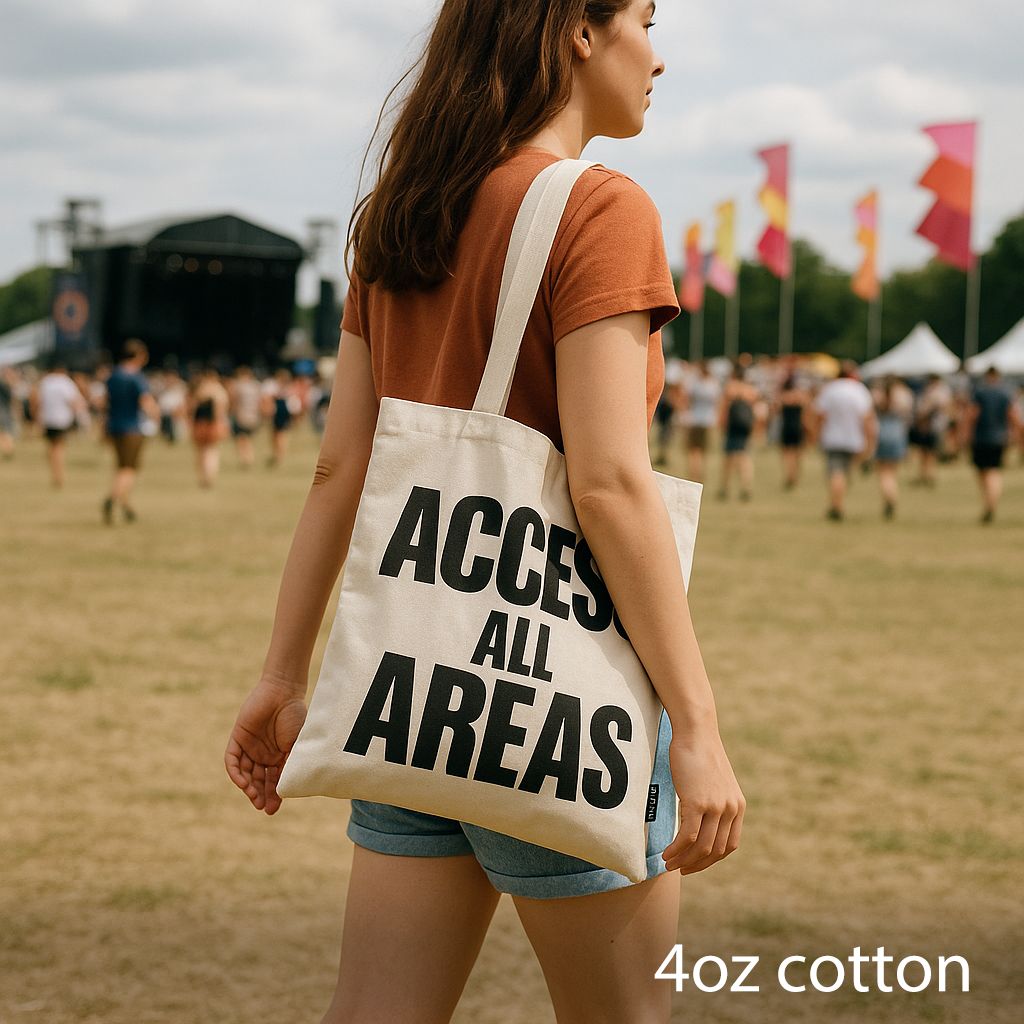 Iconic Basic Tote Bag - Access All Areas - Natural 4oz | Velora