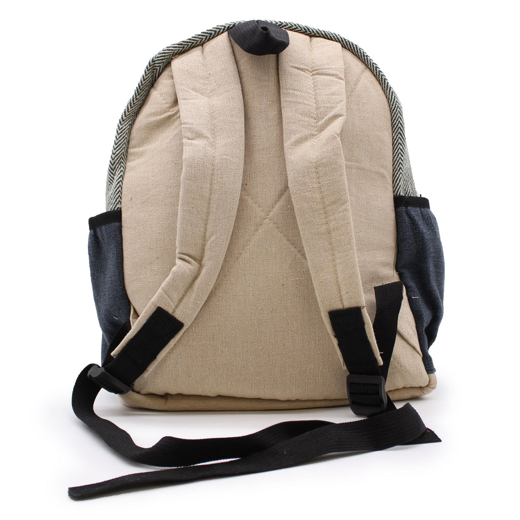 Small Hemp & Cotton Backpack – Rope & Pockets Style | Velora