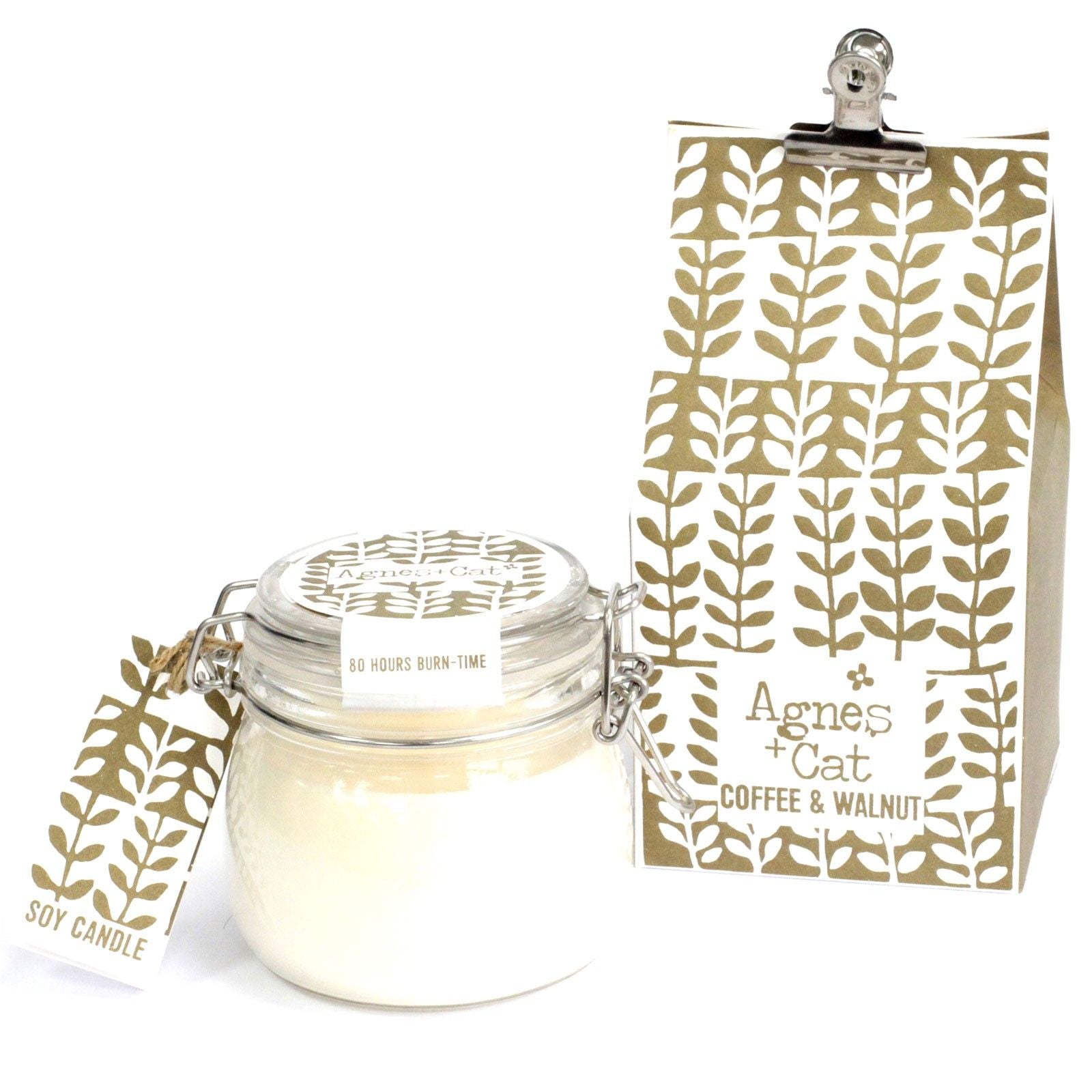 Agnes + Cat Kilner Jar Candle - Coffee & Walnut | Velora