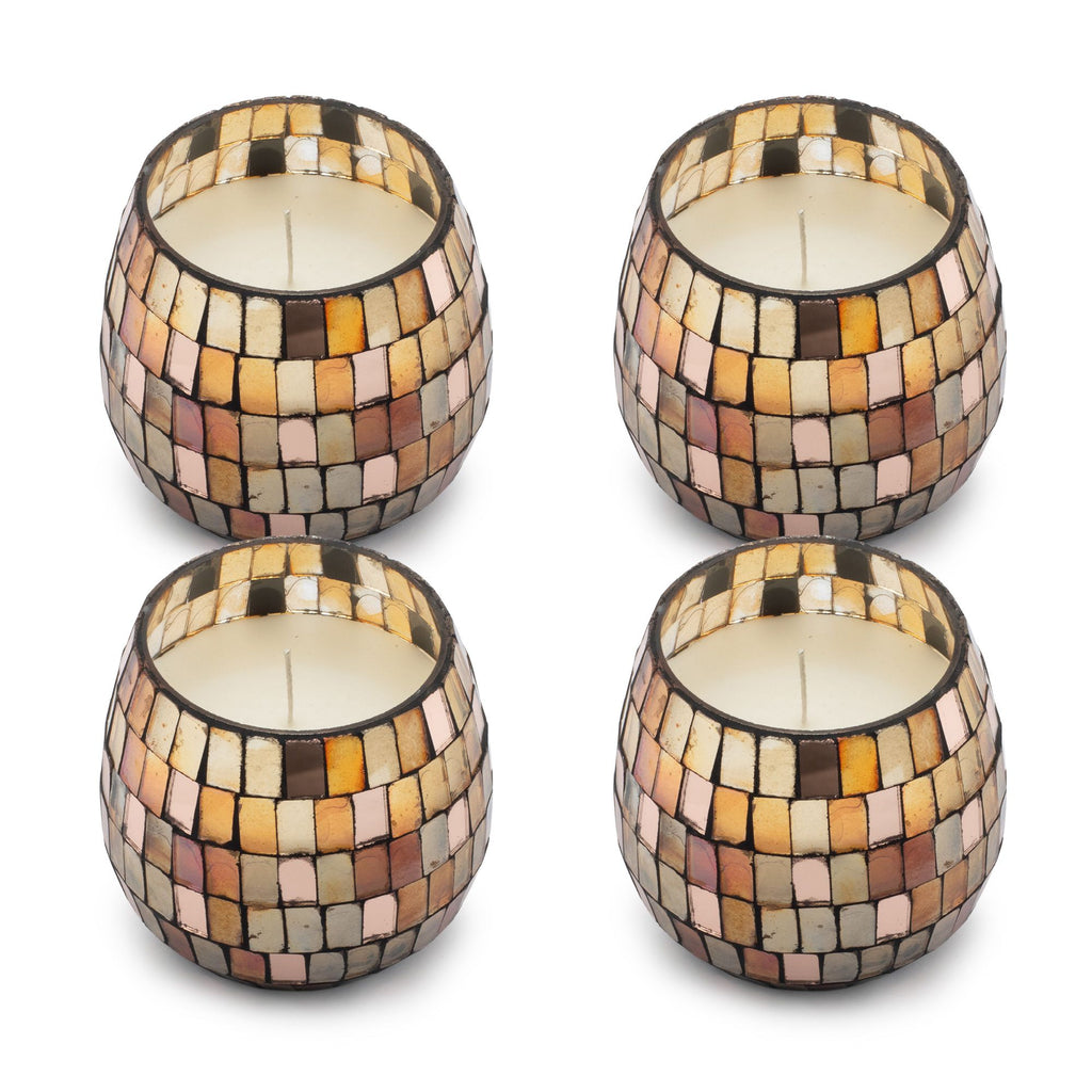 Small Glass Jar Candle - Amber Mosaic | Velora