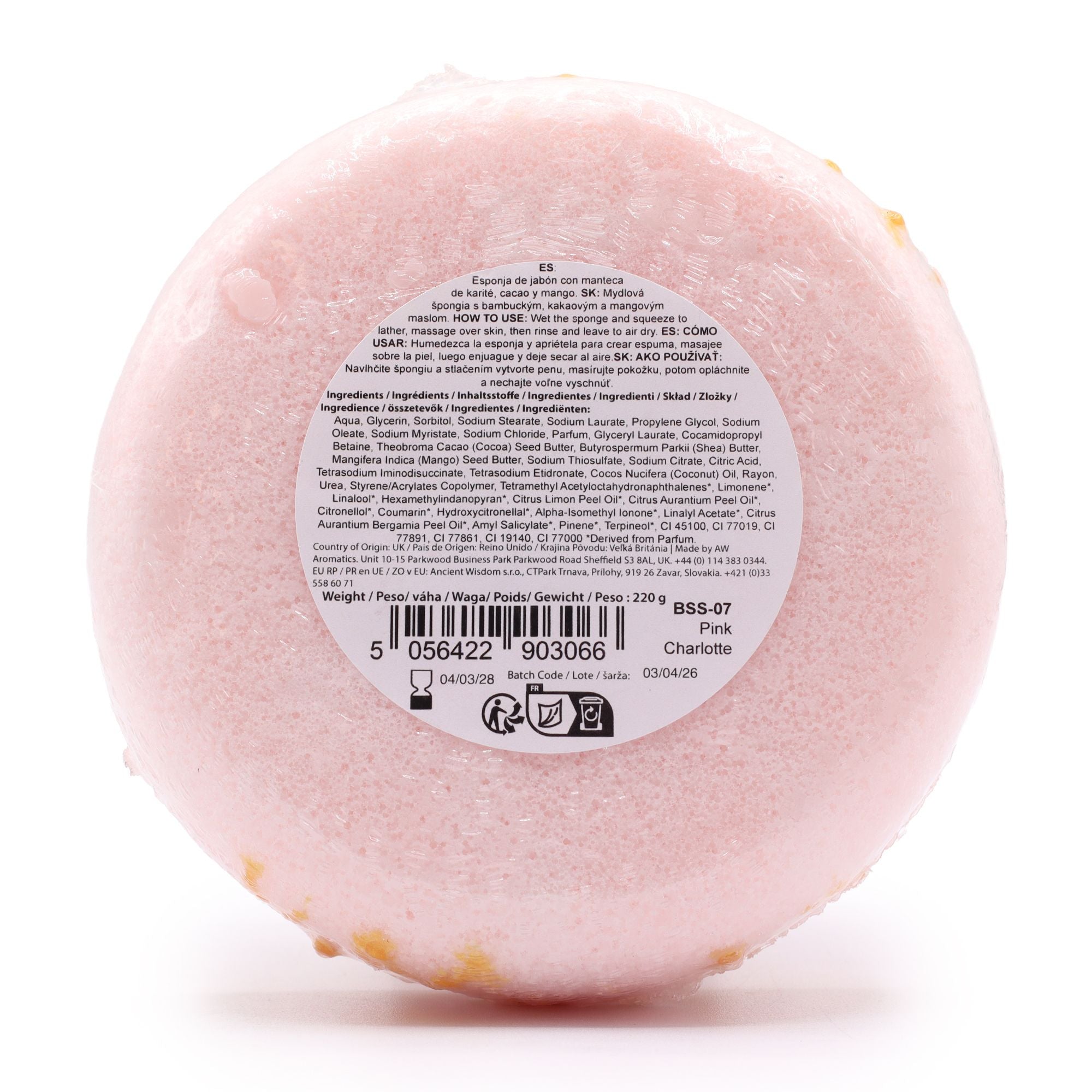 Butter Bubble Soap Sponge - Pink Charlotte | Velora