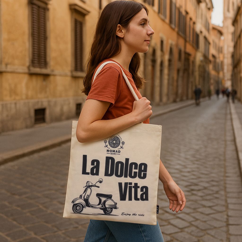Iconic Basic Tote Bag - La Dolce Vita - Natural 4oz | Velora