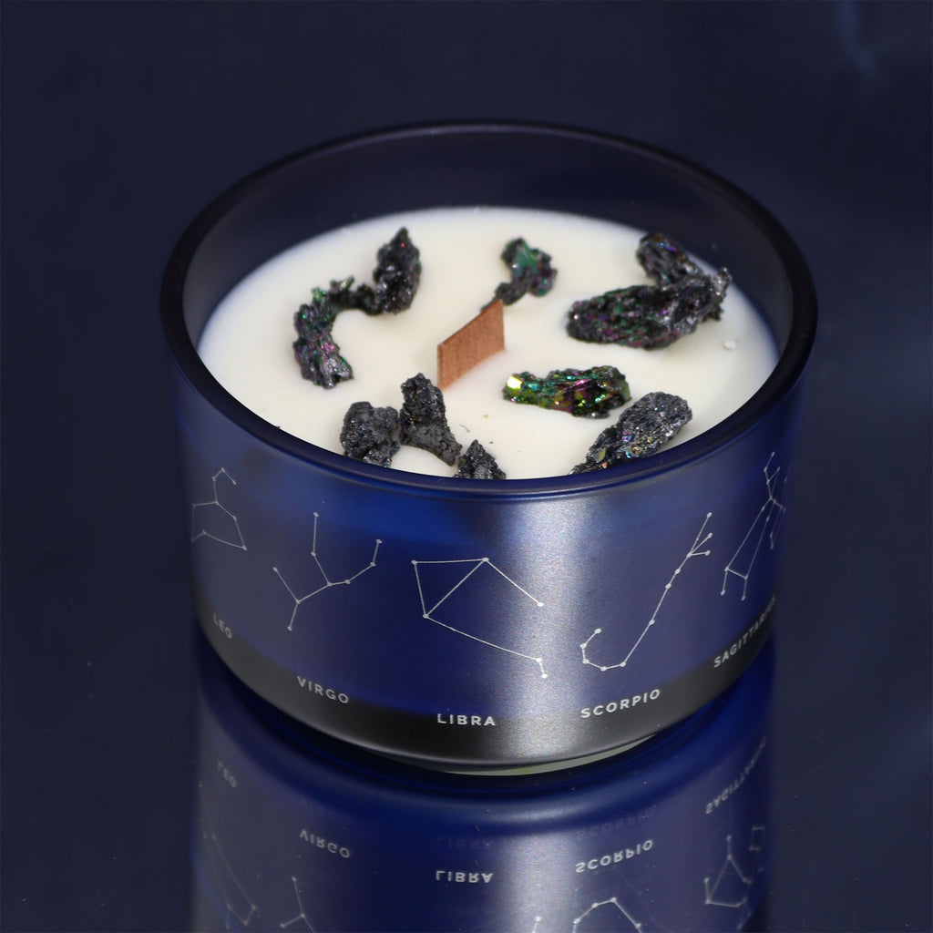 Pisces Zodiac Crystal Candle & Gemstone Bracelet | Velora