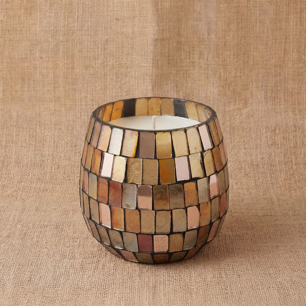 Small Glass Jar Candle - Amber Mosaic | Velora