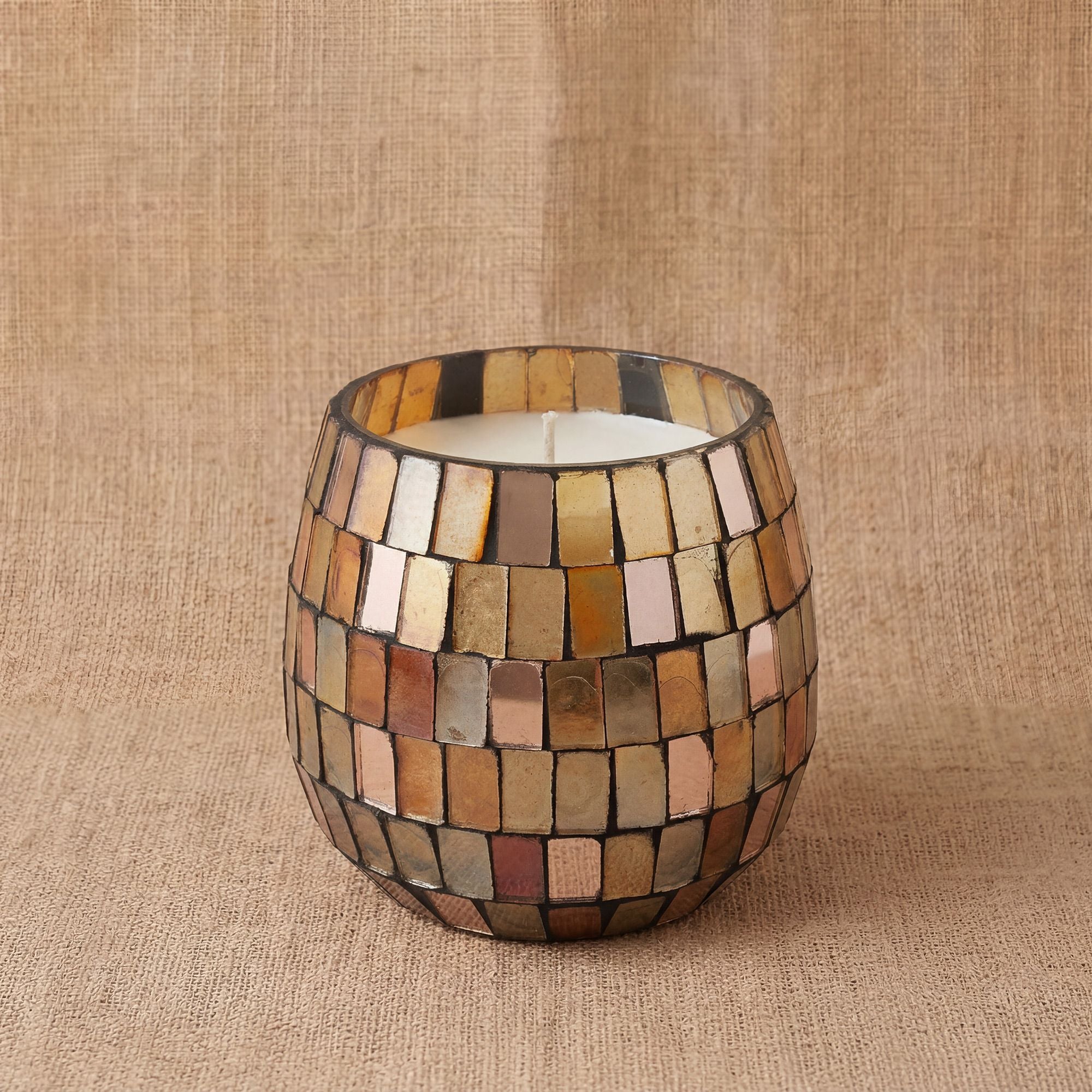 Small Glass Jar Candle - Amber Mosaic | Velora
