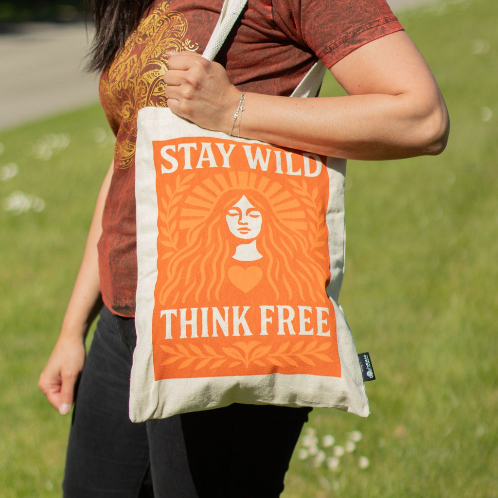 Nomad Sari Tote Bag - Stay Wild | Natural Canvas | Velora