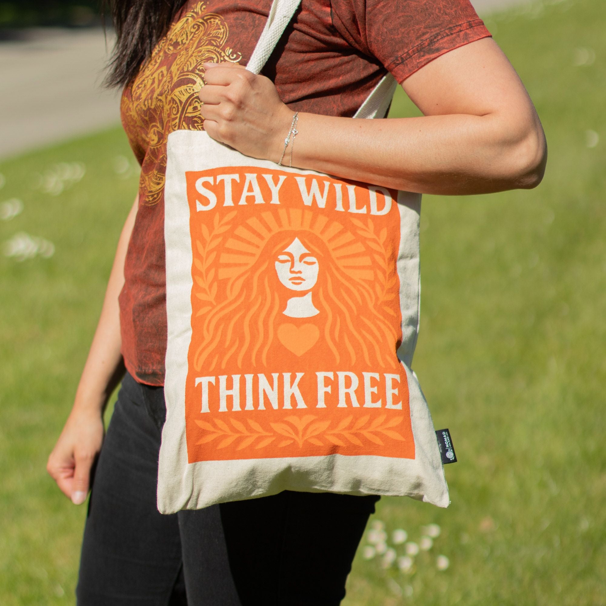 Nomad Sari Tote Bag - Stay Wild | Natural Canvas | Velora