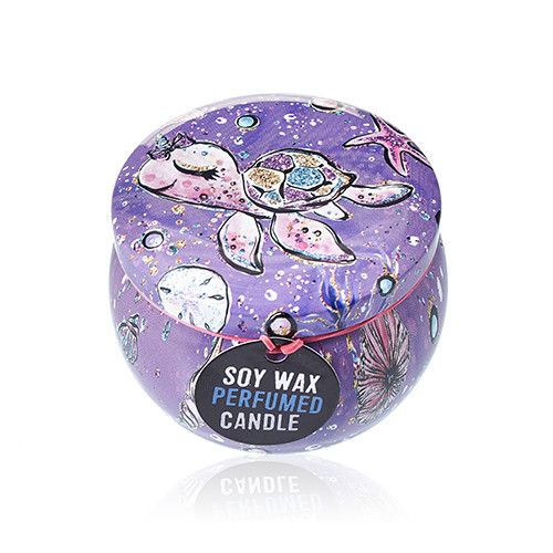 Art Tin Candle - Sea Life - Raspberry | Velora