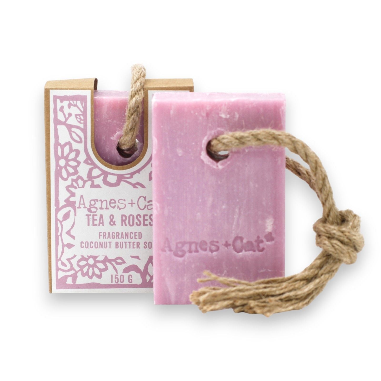 Agnes + Cat Soap On A Rope - Tea & Roses | Velora