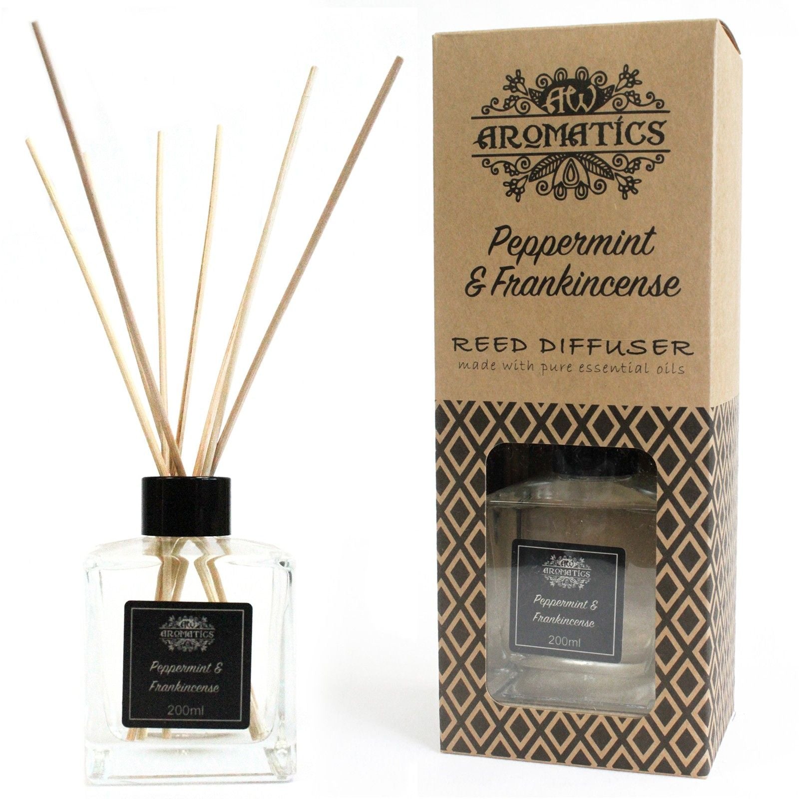 Peppermint & Frankincense Essential Oil Reed Diffuser 200ml | Velora