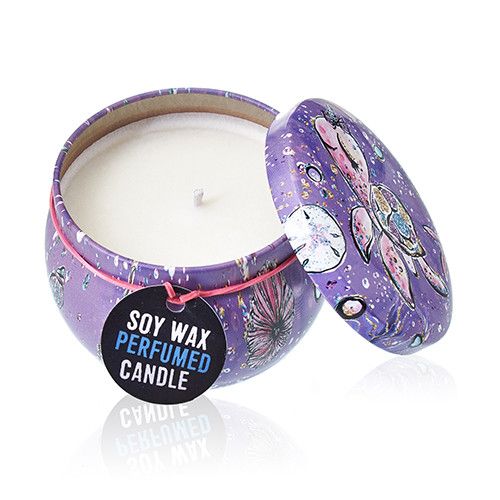 Art Tin Candle - Sea Life - Raspberry | Velora