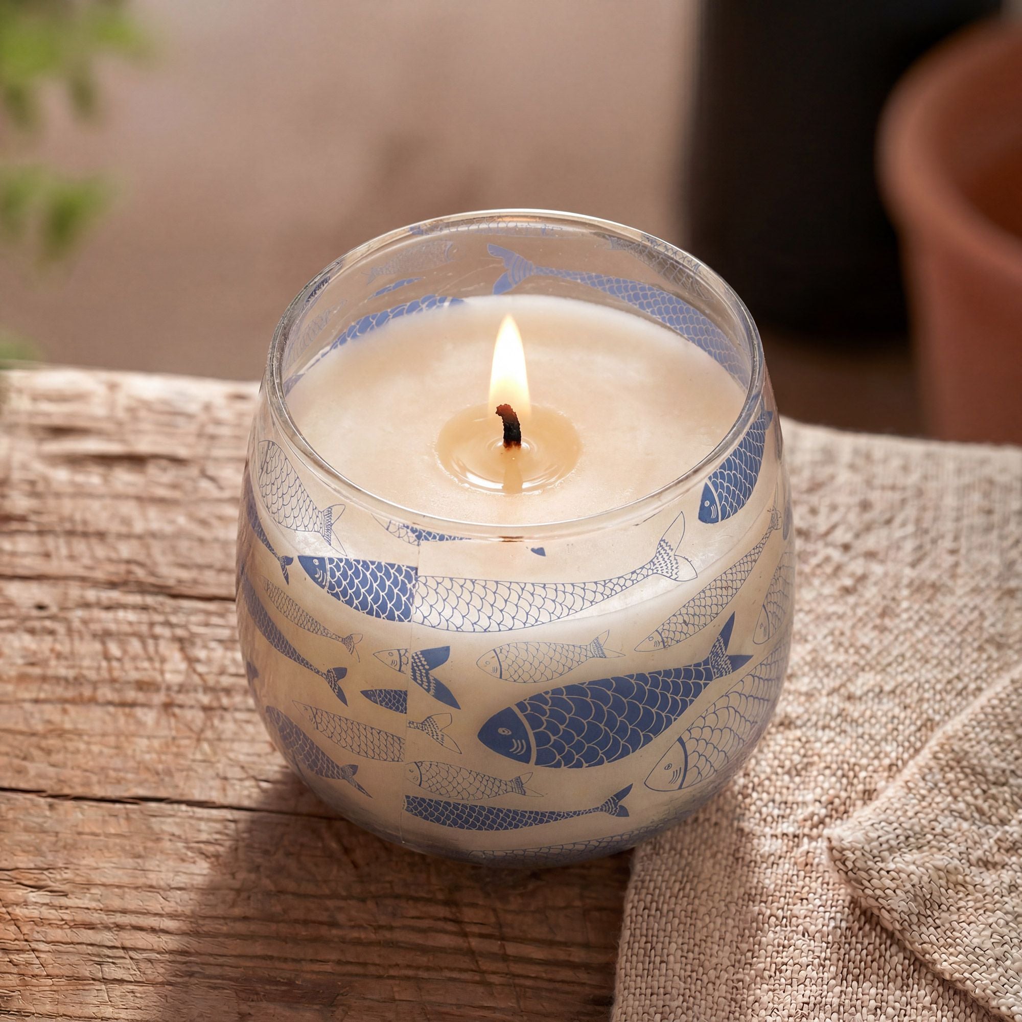 Medium Glass Jar Candle - Seabreeze | Velora