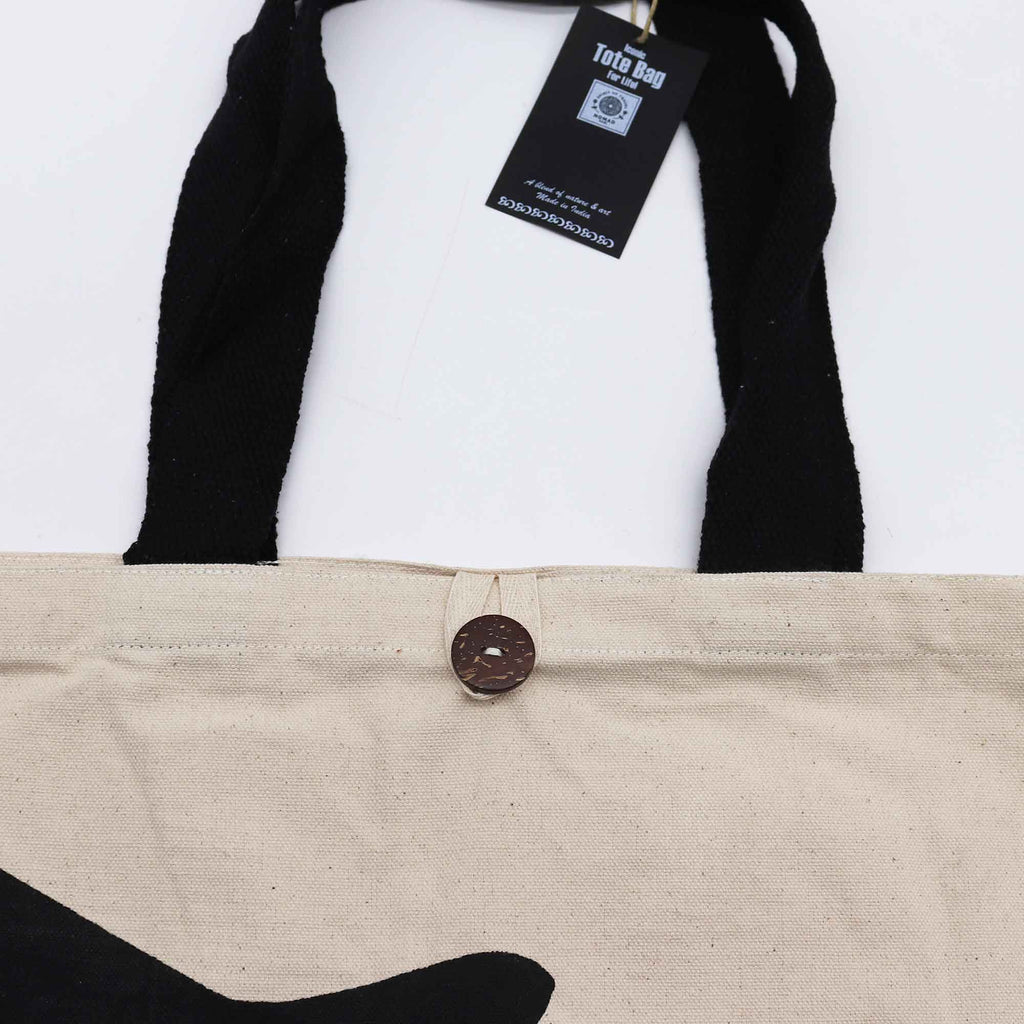 Iconic Classic Tote Bag - Black Cat - Natural 10oz | Velora