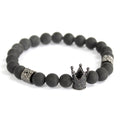 Crystal Crown Gemstone Bracelet - Black Agate | Velora