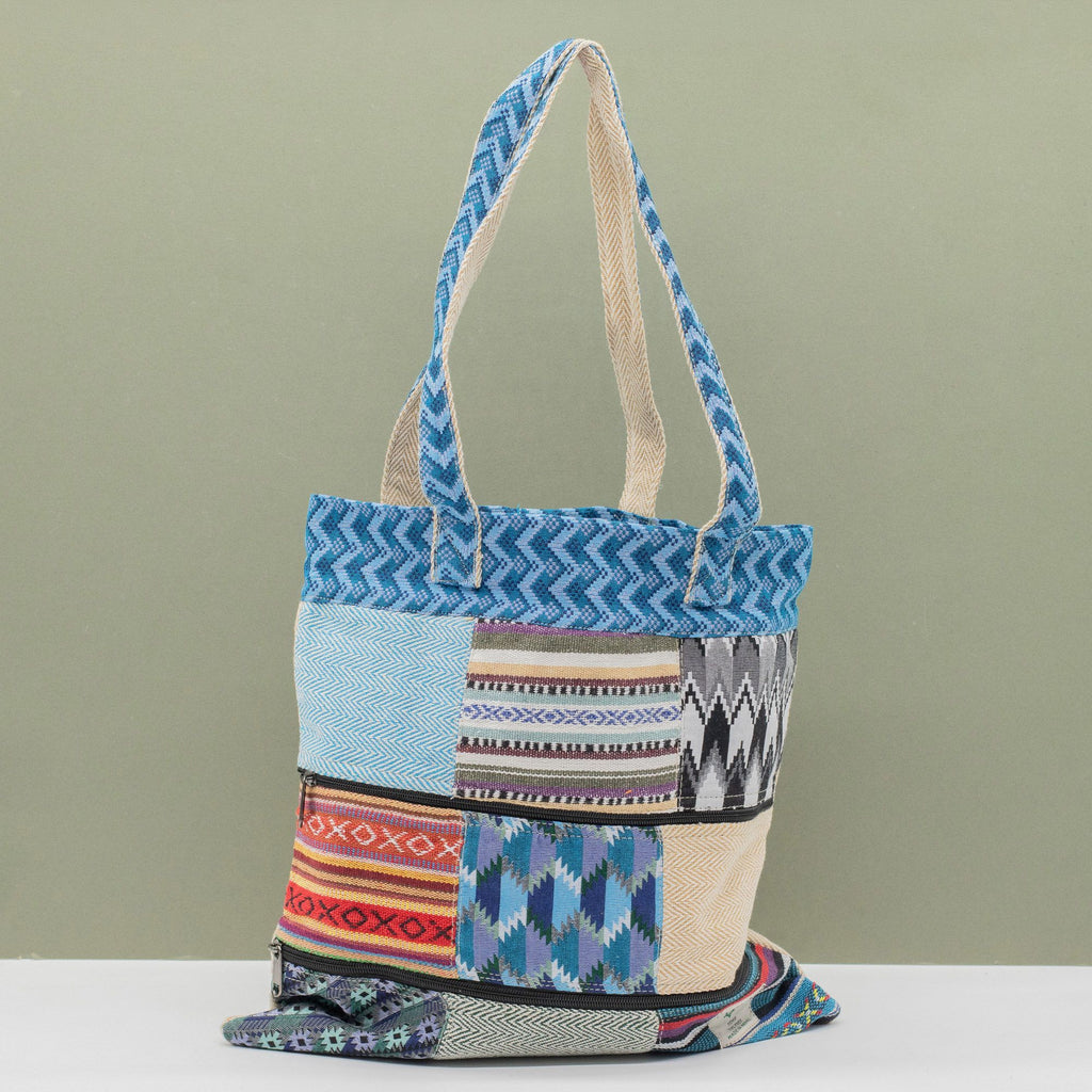 Patchwork Kathmandu Tote Bag - Dhaka Design (37x38cm) | Velora