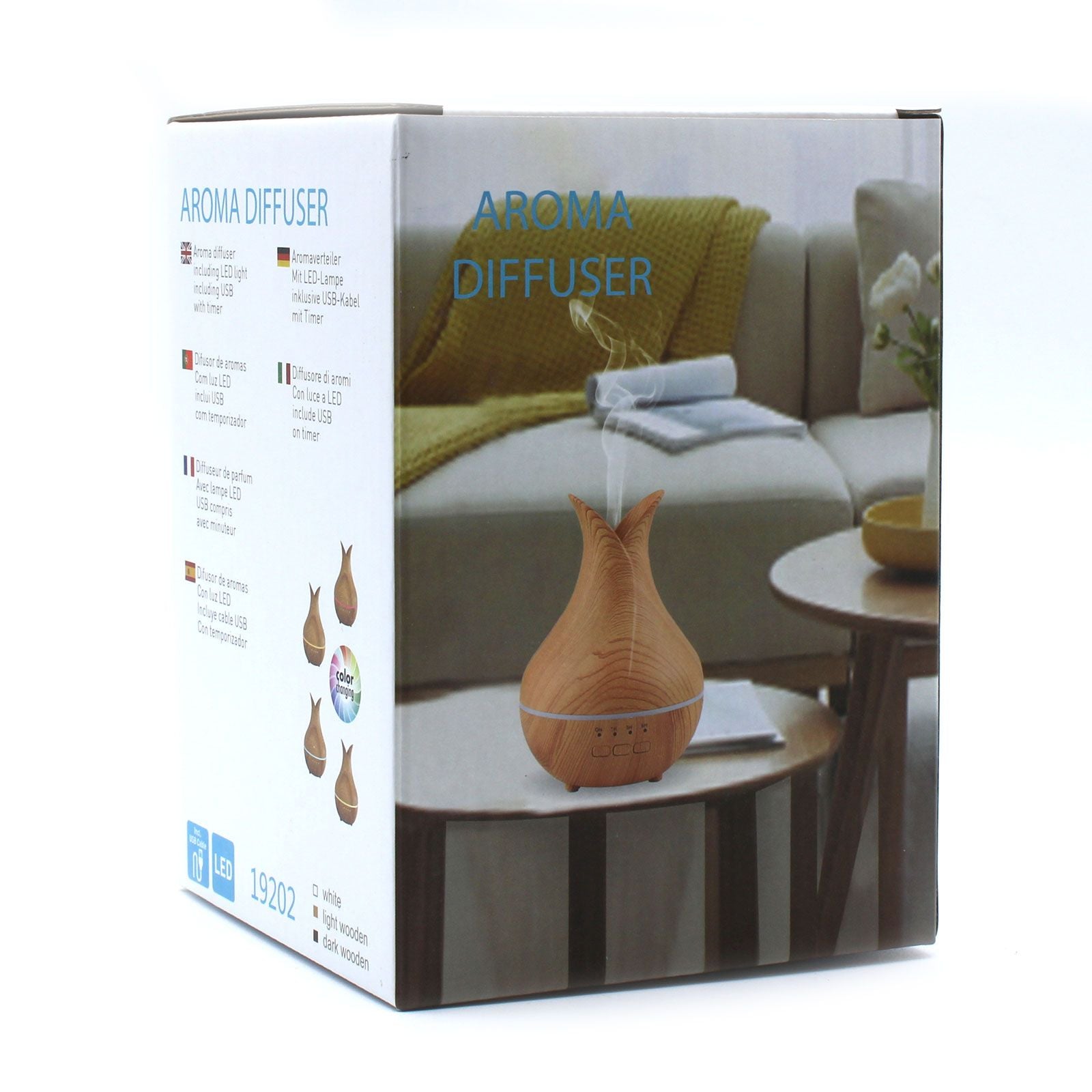 Palermo Aroma Diffuser | USB | 4-Colour LED | Velora