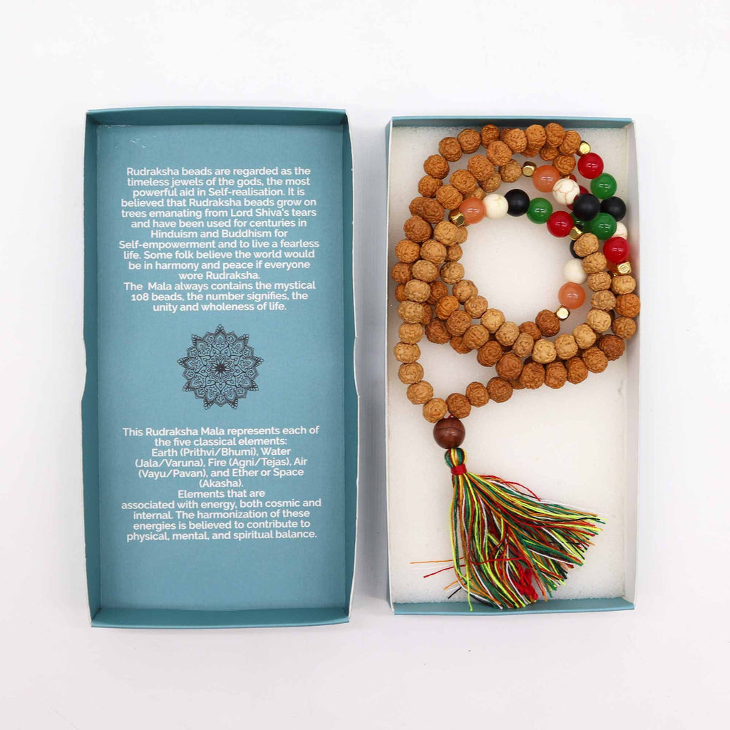 Five Element Talent Bali Mala Necklace | Handcrafted Spiritual Jewellery | Velora