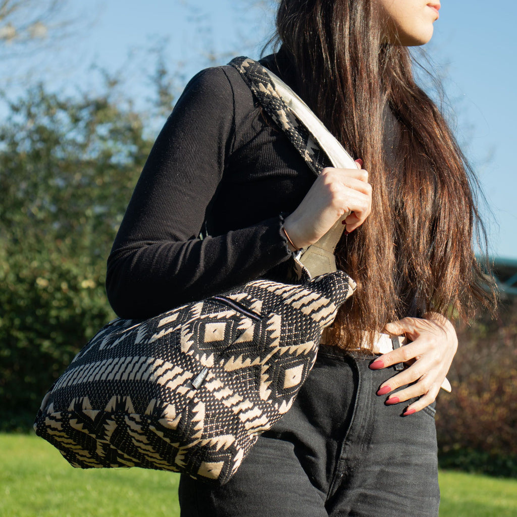 Desert Loom Wander Muse Sari Jacquard Tote Bag | Nomad Collection | Velora