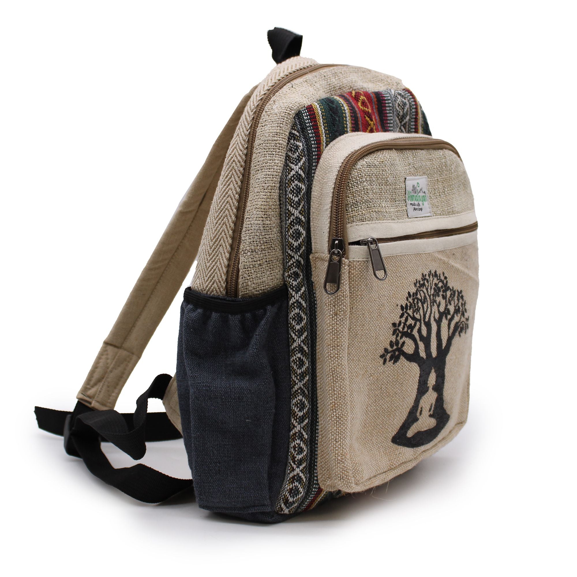 Small Hemp & Cotton Backpack – Bodhi Tree Design | Velora