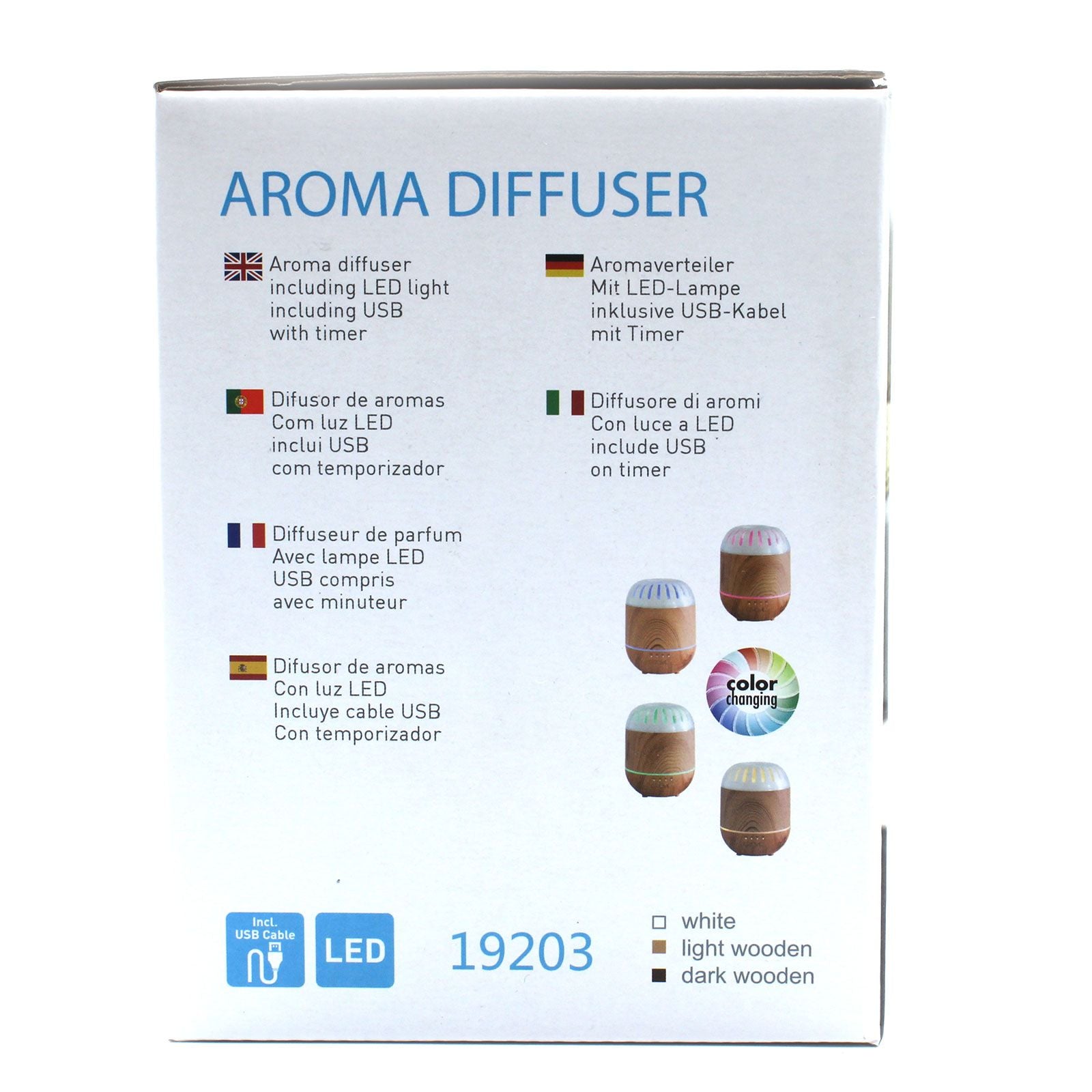 Palermo Aroma Diffuser | USB | 4-Colour LED | Velora
