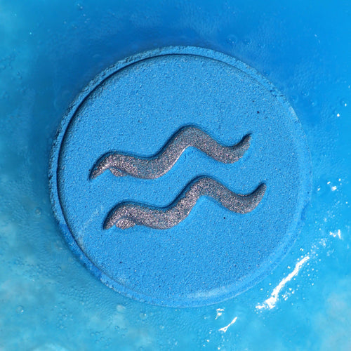 Aquarius Zodiac Bath Fizzers with Horoscope | Set of 2 | Velora