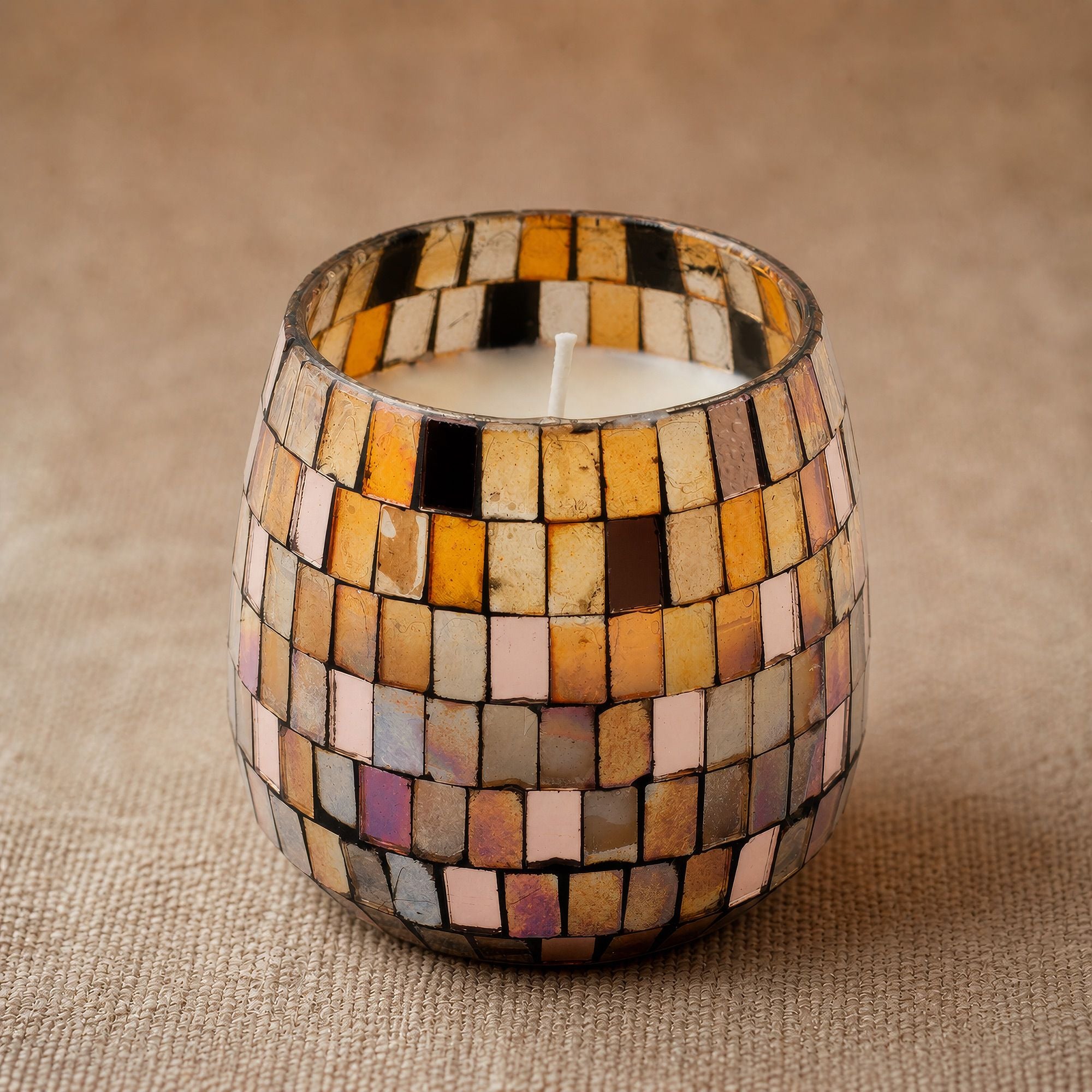 Medium Glass Jar Candle - Amber Mosaic | Velora