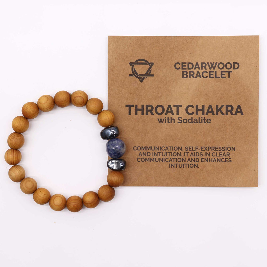 Cedarwood Throat Chakra Bangle - Sodalite | Velora