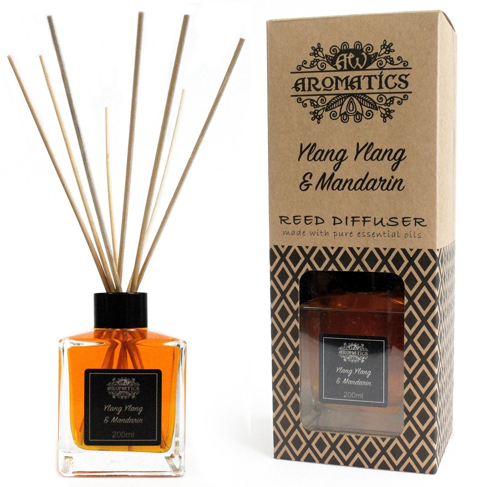 Ylang Ylang & Mandarin Essential Oil Reed Diffuser 200ml | Velora