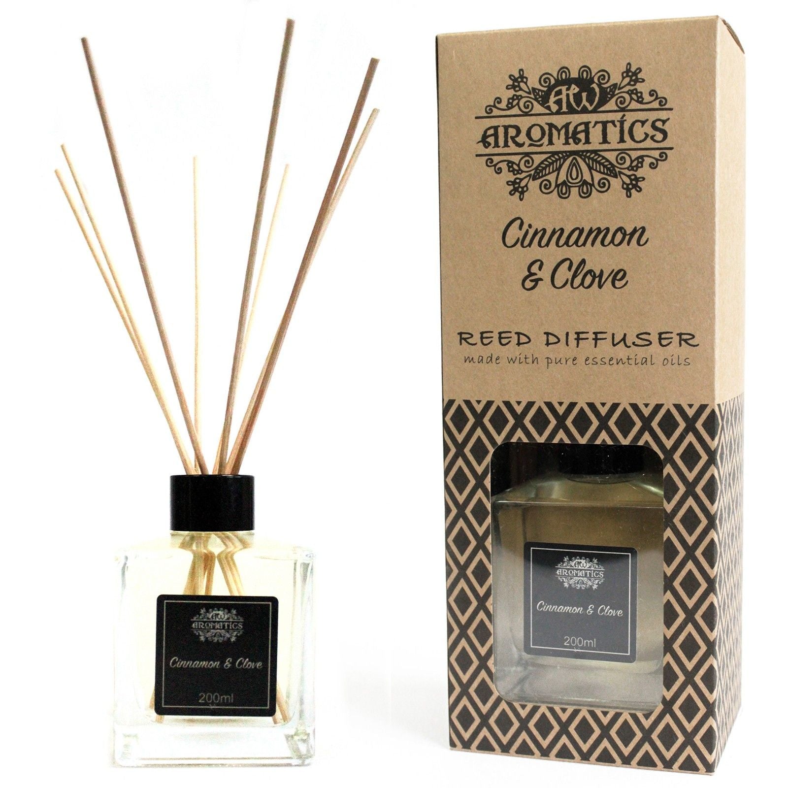 Cinnamon & Clove Essential Oil Reed Diffuser 200ml | Velora