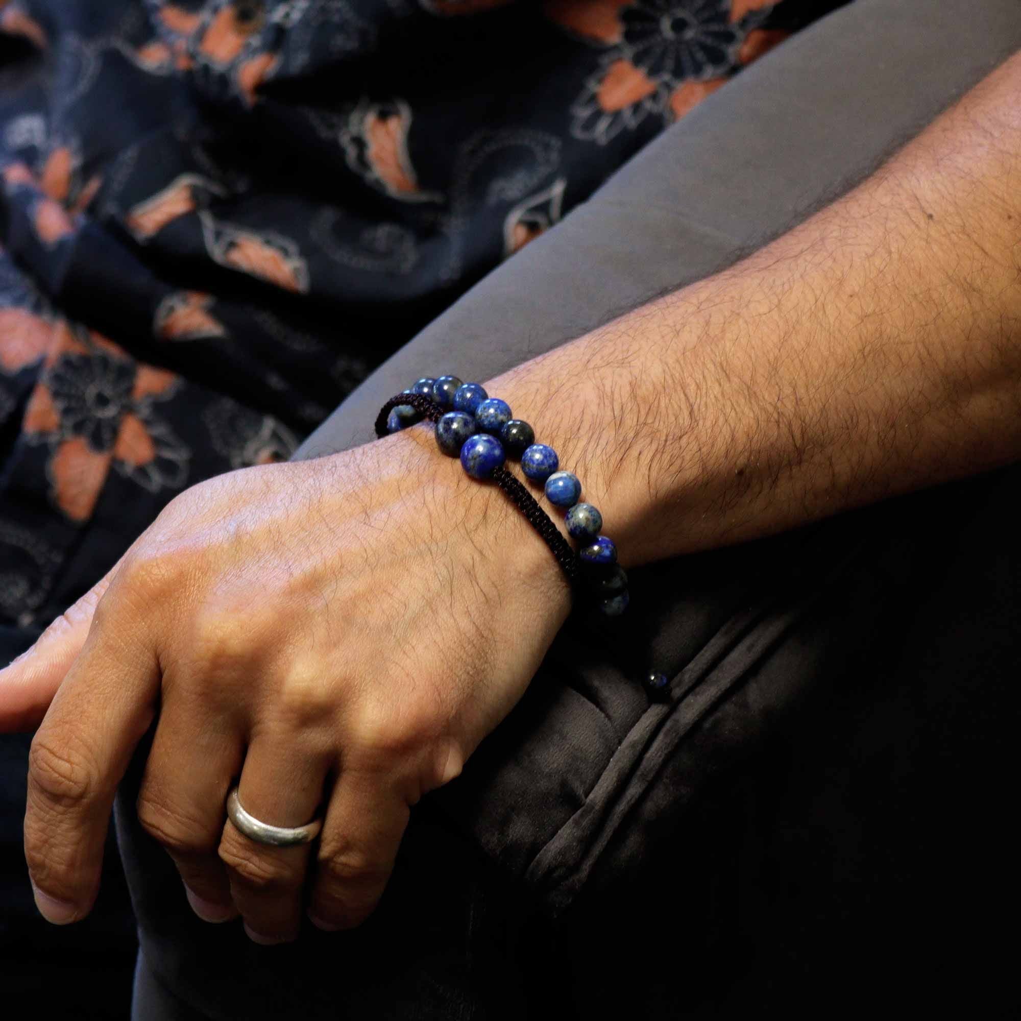 Gemstone Double Power Bracelet - Lapis Lazuli | Velora