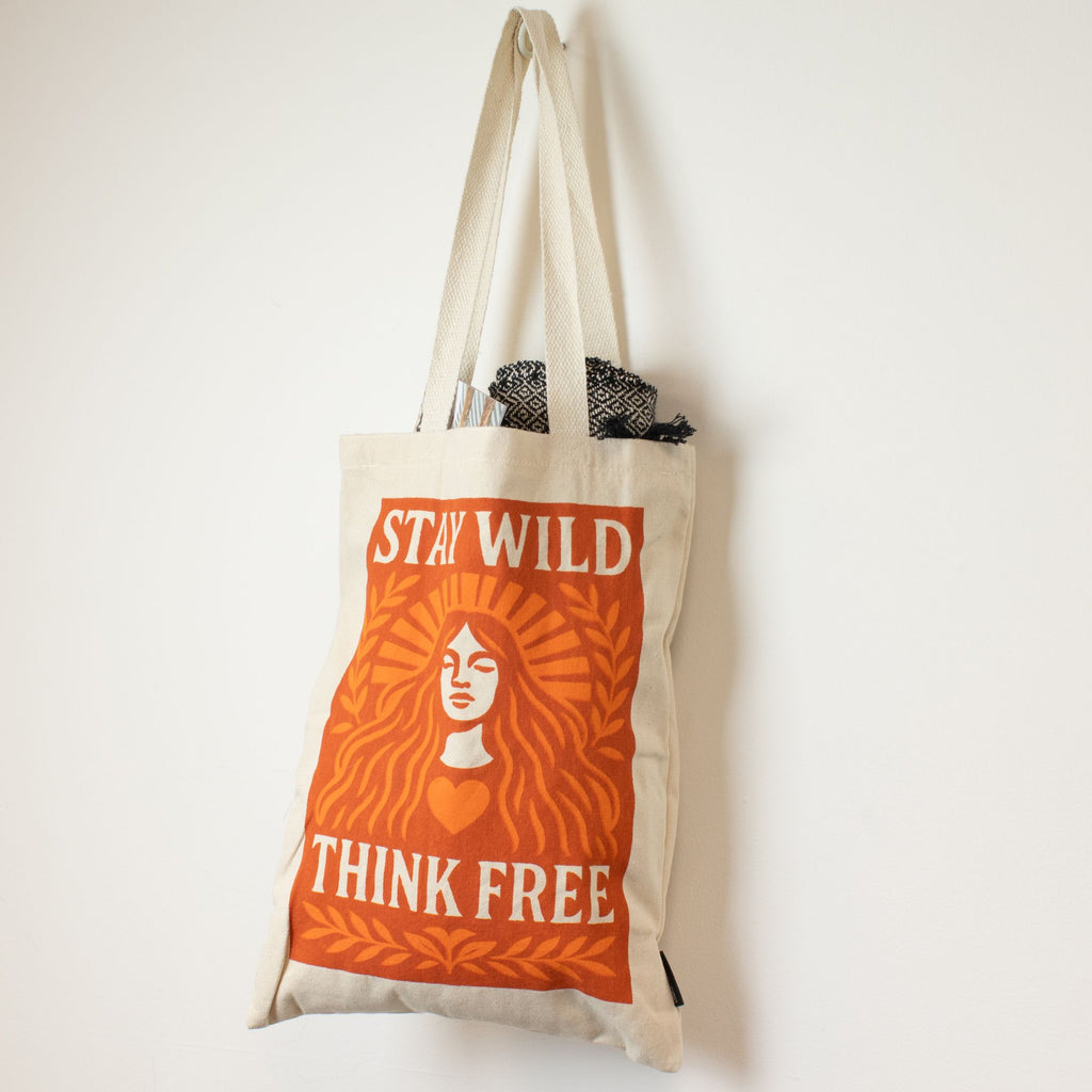Nomad Sari Tote Bag - Stay Wild | Natural Canvas | Velora
