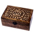 Mango Wood Aromatherapy Box - Floral Carved, Holds 24 | Velora