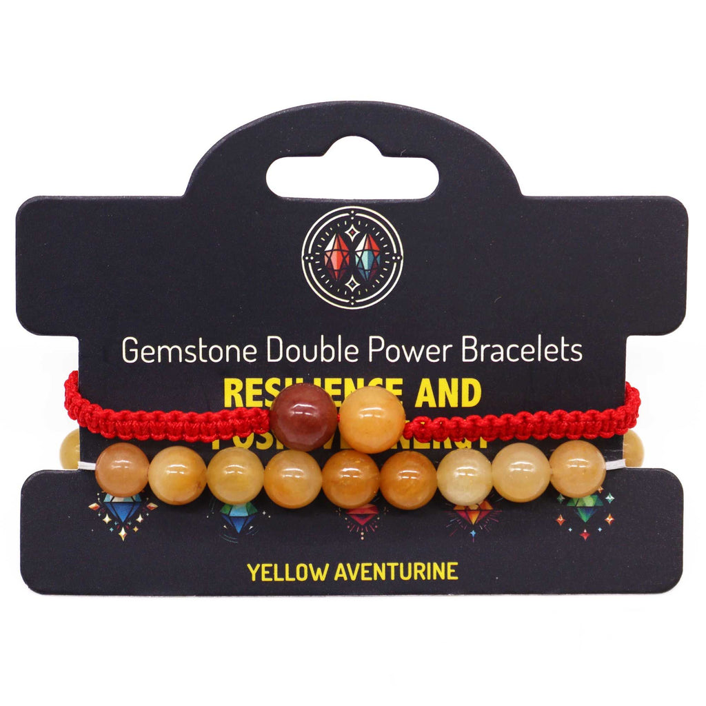 Gemstone Double Power Bracelet - Yellow Aventurine | Velora