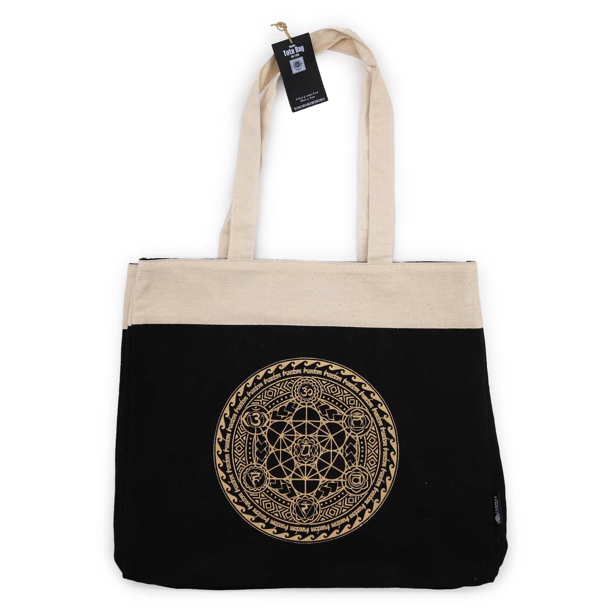 Oversized Tote Bag - Freedom Chakra - Chocolate Stonewash 14oz | Velora