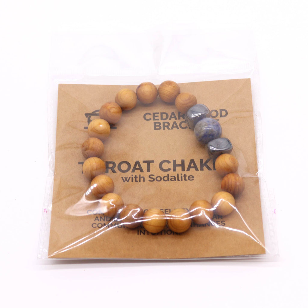 Cedarwood Throat Chakra Bangle - Sodalite | Velora
