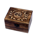 Mango Wood Aromatherapy Box - Floral Carved, Holds 12 | Velora