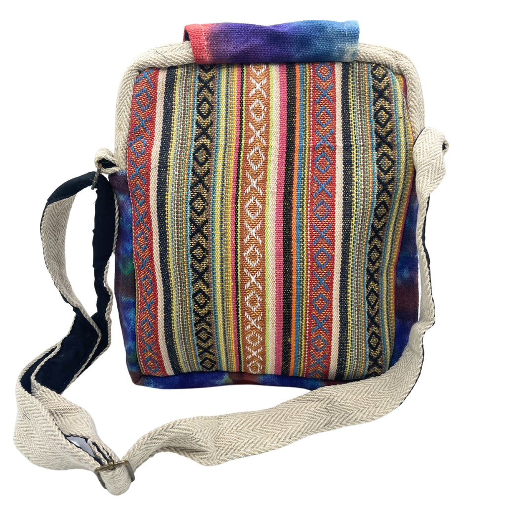 Tie-Dye Hemp Messenger Bag – Double Zip & Flap | Velora