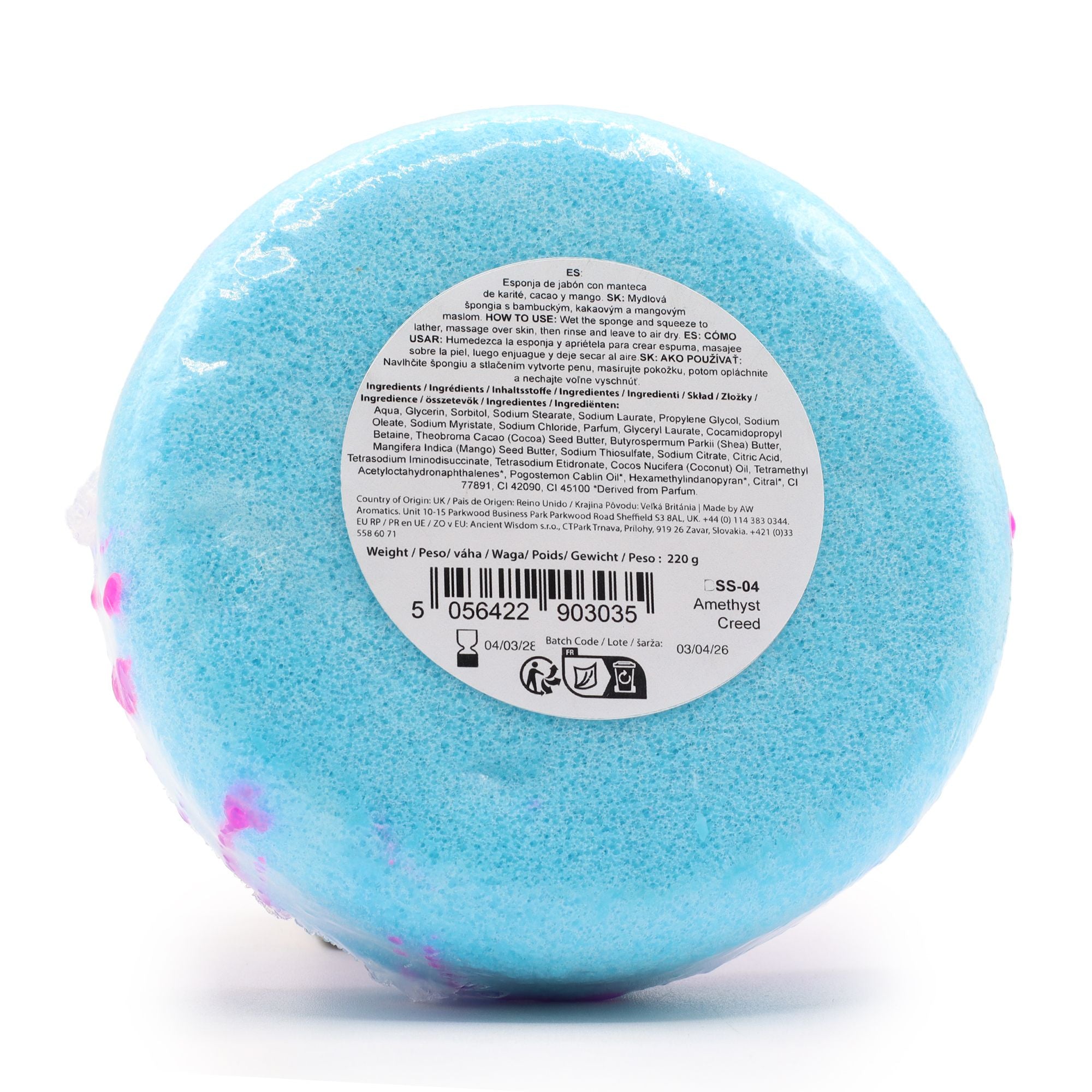Butter Bubble Soap Sponge - Amethyst Creed | Velora