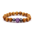 Cedarwood Third Eye Chakra Bangle - Amethyst | Velora