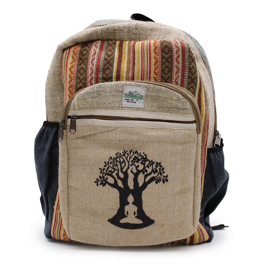 Large Hemp & Cotton Backpack – Bodhi Tree Design | Velora
