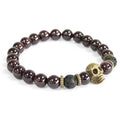 Bronze Skull Gemstone Bracelet - Bloodstone | Velora
