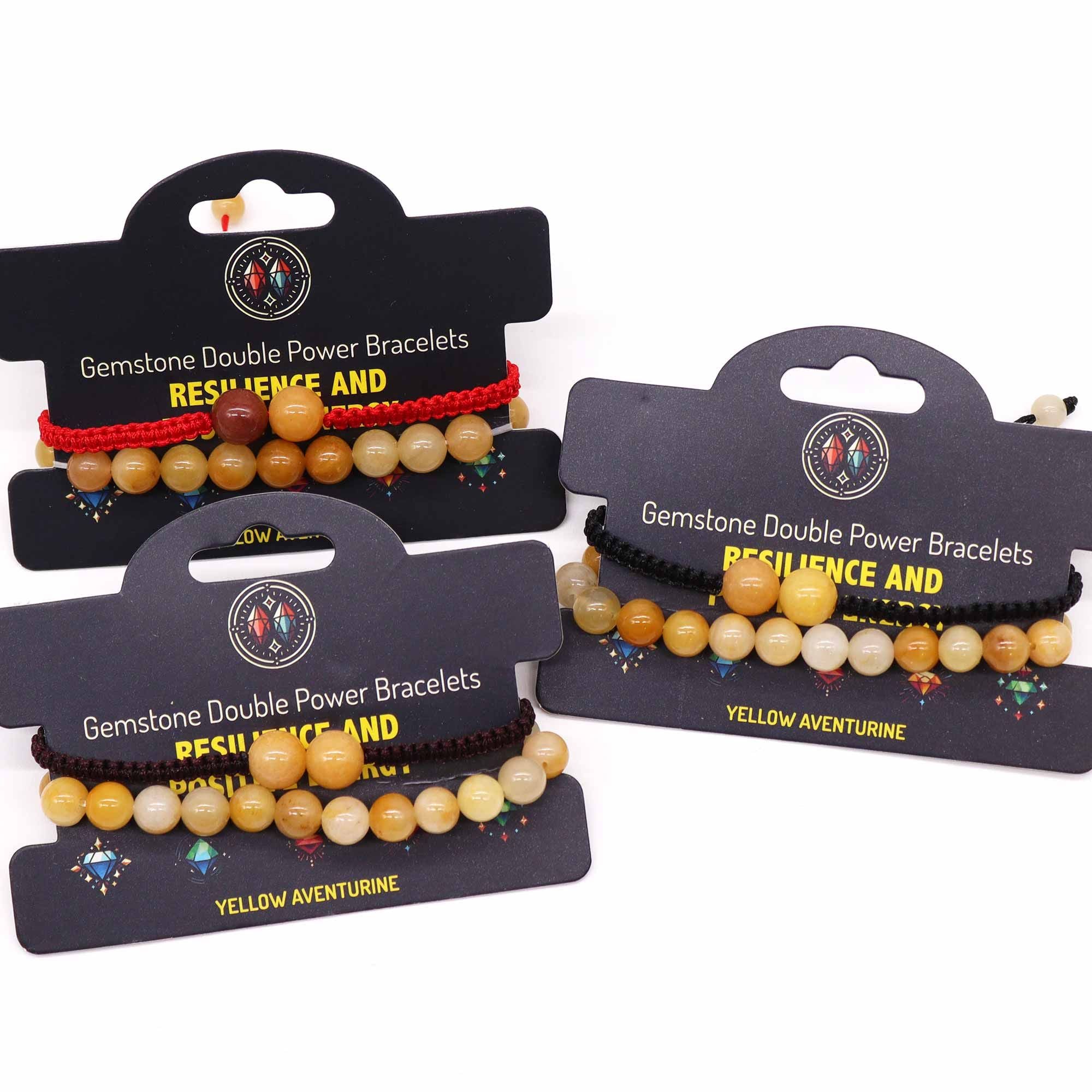 Gemstone Double Power Bracelet - Yellow Aventurine | Velora