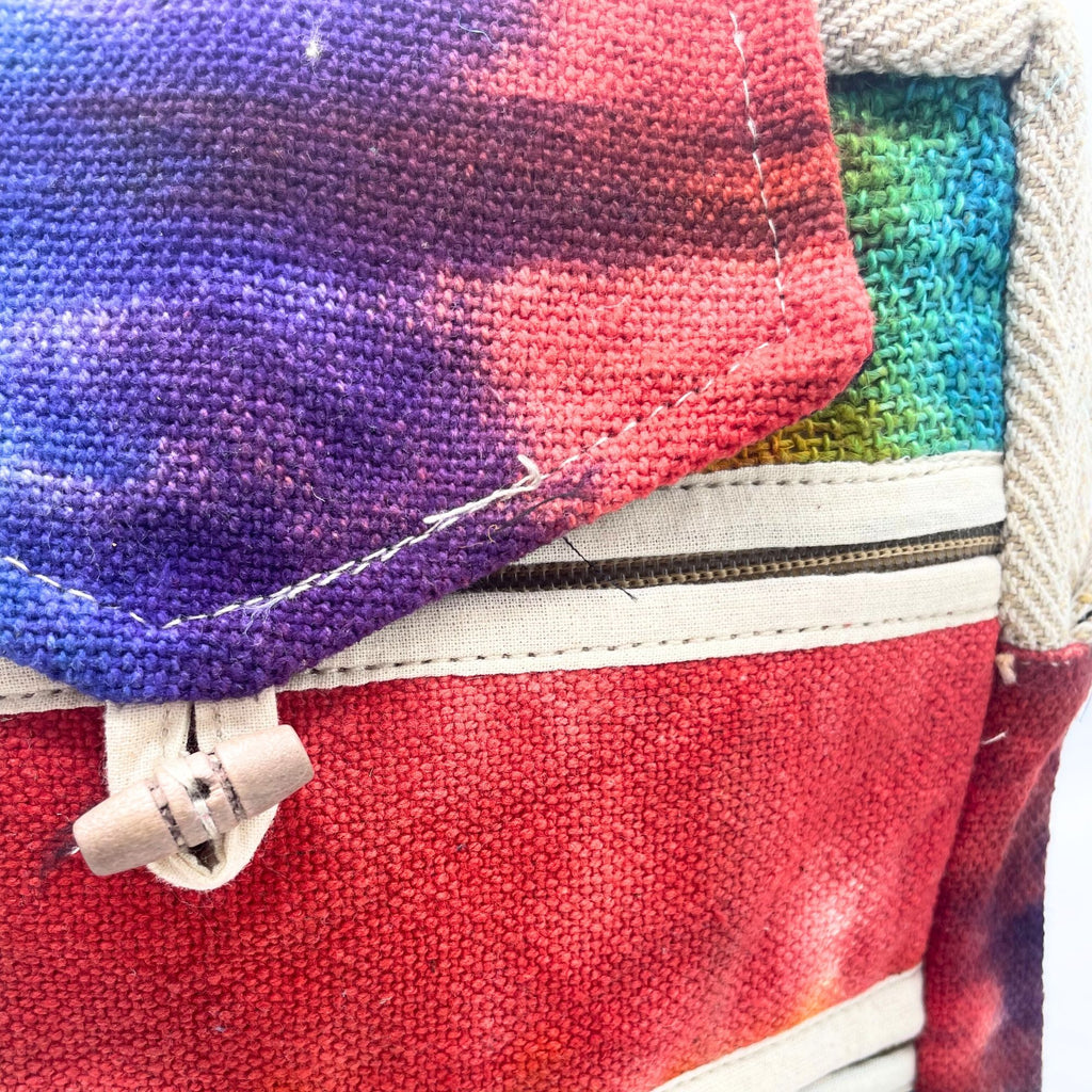 Tie-Dye Hemp Messenger Bag – Double Zip & Flap | Velora