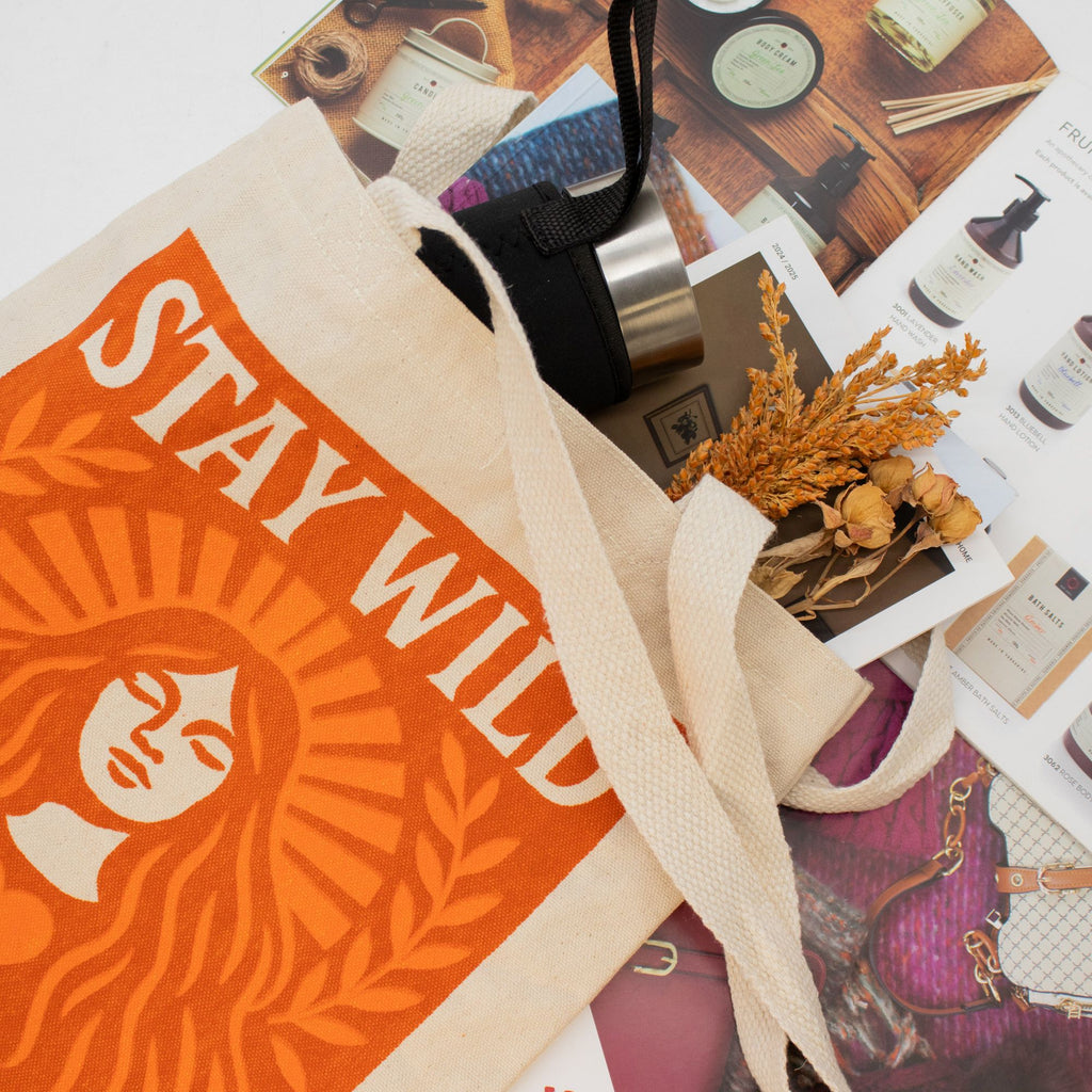 Nomad Sari Tote Bag - Stay Wild | Natural Canvas | Velora